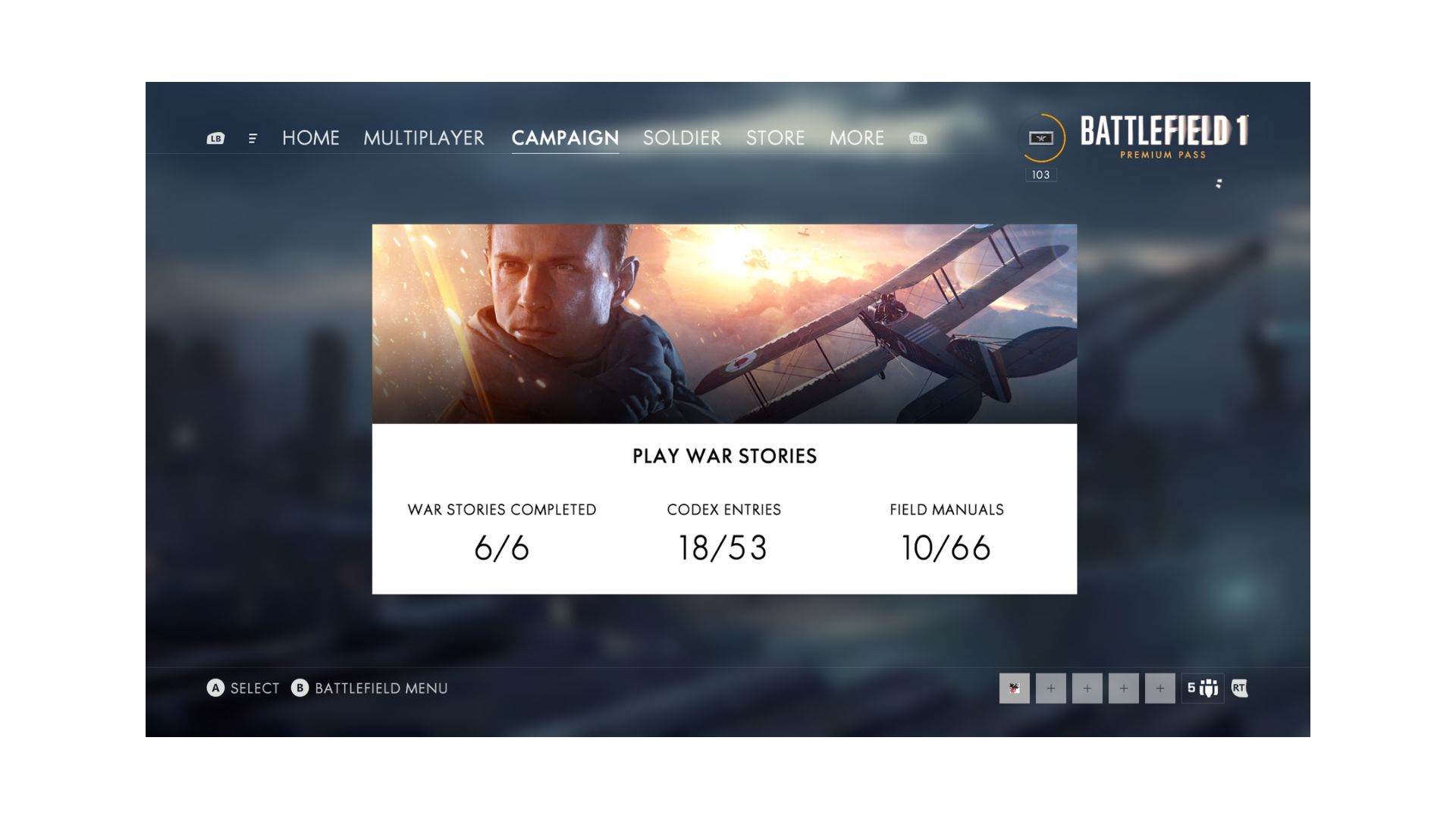 battlefield 1 campaign review main menu